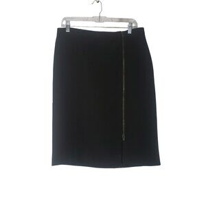 TALBOTS Black Straight Skirt with Full Length Zipper Detail Womens Size 10